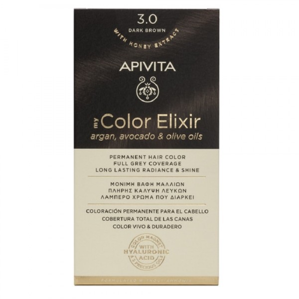 Apivita My Color Elixir Kit Βαφή Μαλλιών No 3.0 Καστανό Σκούρο